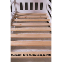 Detská poschodová posteľ z masívu borovice TEODOR s prístelkou a šuplíky - 200x90 cm - biela
