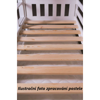 Detská poschodová posteľ z masívu borovice TEODOR s prístelkou a šuplíky - 200x90 cm - biela