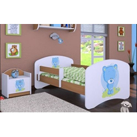 Detská posteľ bez šuplíku 160x80cm MODRÝ MACKO - buk
