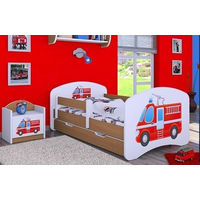 Detská posteľ so zásuvkou 180x90cm HASIČI - buk