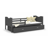 Detská posteľ so zásuvkou MAX S - 200x90 cm - šedá - vláčik
