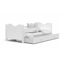 Detská posteľ so zásuvkou Mikoláš - 190x80 cm - biela - mesiac a hviezdičky