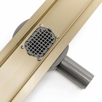 Odtokový sprchový žľab MAXMAX Rea NEO 2v1 PRO - svetlo zlatý zrkadlový - s otočným sifónom