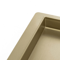 Odtokový sprchový žľab MAXMAX Rea NEO 2v1 PRO - svetlo zlatý zrkadlový - s otočným sifónom