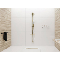 Odtokový sprchovací žľab maxmax Rea NEO 2v1 PRO - svetle zlatý zrkadlový - s otočným sifónom
