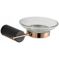 Závesný držiak mydla MEXEN ARON - kov / sklo - čierny / rose gold, 7088139-67