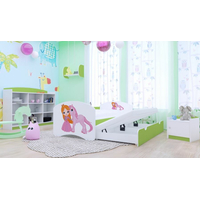 Detská posteľ pre DVOCH (s výsuvným lôžkom) 200x90 cm - PRINCEZNA A JEDNOROŽEC