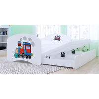 Detská posteľ pre DVA (s výsuvným lôžkom) 200x90 cm - SUPER LOKOMOTIVA