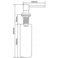 Hranatý dávkovač 320 ml na zabudovanie do drezu - béžový prskaný, 6605320-69