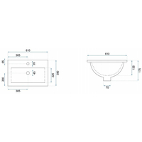 Keramické umývadlo maxmax Rea LUXURY 60 - zapustené