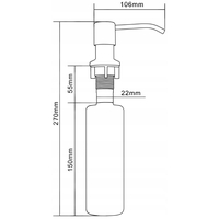 Okrúhly dávkovač 320 ml na zabudovanie do drezu - béžový prskaný, 6601320-69