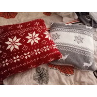 Vianočný vankúš NORDIC 40x40 cm - šedý so sobom