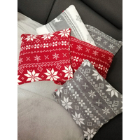 Vianočný vankúš NORDIC 40x40 cm - šedý so sobom