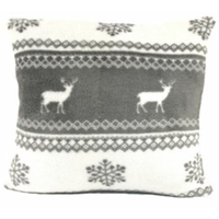 Vianočný vankúš NORDIC 40x40 cm - šedý so sobom
