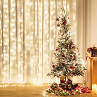 Vianočný svietiaci 300 LED záves 3x3m - biely teplý
