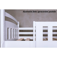 Detská posteľ z masívu borovice DAN s prístelkou a šuplíky - 200x90 cm - prírodná
