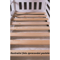 Detská poschodová posteľ z masívu borovice PATRIK so zásuvkami 200x90 cm - prírodná