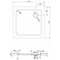 Sprchová vanička maxmax MEXEN SLIM 70x70 cm, 40107070