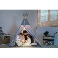 Detský stan TEEPEE (TÝPIE) HVIEZDIČKY MÁTOVÝ/ŠEDÝ + doplnky
