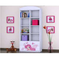 Detský úložný regál VÍLA A MOTÝLCI - TYP 10 - VYSOKÝ - ružový