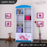 Detský úložný regál VÍLA A MOTÝLCI - TYP 10 - VYSOKÝ - ružový