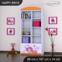 Detský úložný regál VÍLA A MOTÝLCI - TYP 10 - VYSOKÝ - ružový