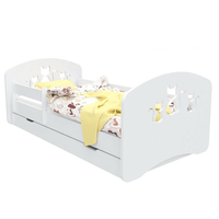 Detská posteľ so zásuvkou 140x70 cm s výrezom mačičkou + matrace ZADARMO!