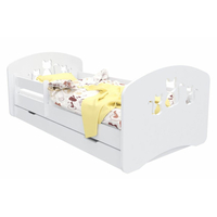 Detská posteľ so zásuvkou 180x90 cm s výrezom mačičkou + matrace ZADARMO!