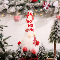 Vianočný LED škriatok 36 cm - "HO HO HO"