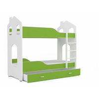 Detská domčeková posteľ so šuplíkom Dominik ZELENÁ - 160x80 cm + 2 ks matrace ZADARMO