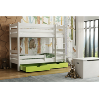 Detská poschodová posteľ z masívu GABI so šuplíkom - OLŠE - 160x80 cm + MATRAC