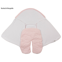 Zavinovačka s kapucňou a nožičkami 90x40 cm TheBaby - ecru biela