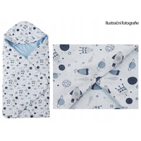 Zavinovačka s kapucňou do autosedačky 90x90 cm TheBaby - JELENE ŠEDÁ/RUŽOVÁ