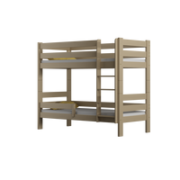 Detská poschodová posteľ z masívu GABI - 160x80 cm - biela so zelenými šuplíkmi + MATRACE