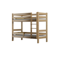 Detská poschodová posteľ z masívu GABI - 160x80 cm - biela so zelenými šuplíkmi + MATRACE