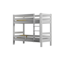 Detská poschodová posteľ z masívu GABI - 160x80 cm - biela so zelenými šuplíkmi + MATRACE