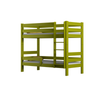 Detská poschodová posteľ z masívu GABI - 160x80 cm - biela so zelenými šuplíkmi + MATRACE