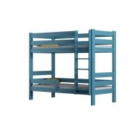 Detská poschodová posteľ z masívu GABI - 160x80 cm - biela so zelenými šuplíkmi + MATRACE