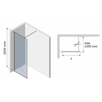 Variabilná sprchová zástena MAXMAX KIOTO 70x200 cm, 8 mm - číre sklo