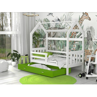 Detská domčeková posteľ DOMEK P - 160x80 cm - biela