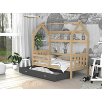 Detská domčeková posteľ DOMEK P - 190x80 cm - borovica