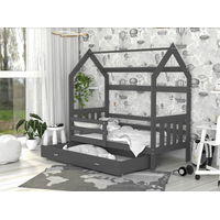 Detská domčeková posteľ DOMEK P - 190x80 cm - šedá