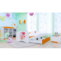 Detská posteľ pre DVA (s výsuvným lôžkom) 180x90 cm - MACKO S BALONKY