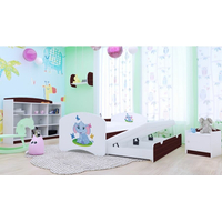 Detská posteľ pre DVA (s výsuvným lôžkom) 180x90 cm - SLON A MOTÝLCI