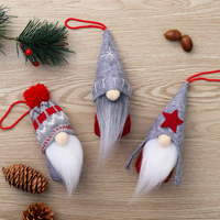 Vianočná závesná ozdoba na stromček - škriatok - 16 cm - šedý