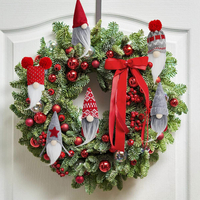 Vianočná závesná ozdoba na stromček - škriatok - 16 cm - šedý / červený