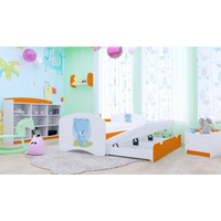 Detská posteľ pre DVOCH (s výsuvným lôžkom) 160x80 cm - MODRÝ MACKO