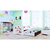 Detská posteľ pre DVOCH (s výsuvným lôžkom) 160x80 cm - PSÍK A MAČIČKA