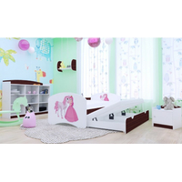Detská posteľ pre DVOCH (s výsuvným lôžkom) 160x80 cm - PRINCEZNA A KONÍK