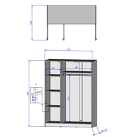 Šatníková skriňa z masívu dub FRED - 3-dverová so zrkadlom